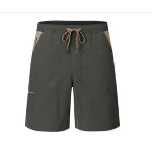 Drake Men's Swim Board Shorts - Dark Green and Tan